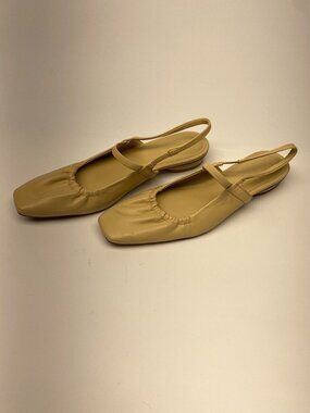 Venice Womens Macadamia Leather Slingback Flat Sz 7.5